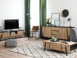 Sofabord BLACKPOOL Brun/sort med opbevaring