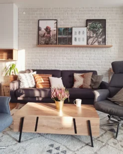 Sofabord BLACKPOOL Brun/sort med opbevaring