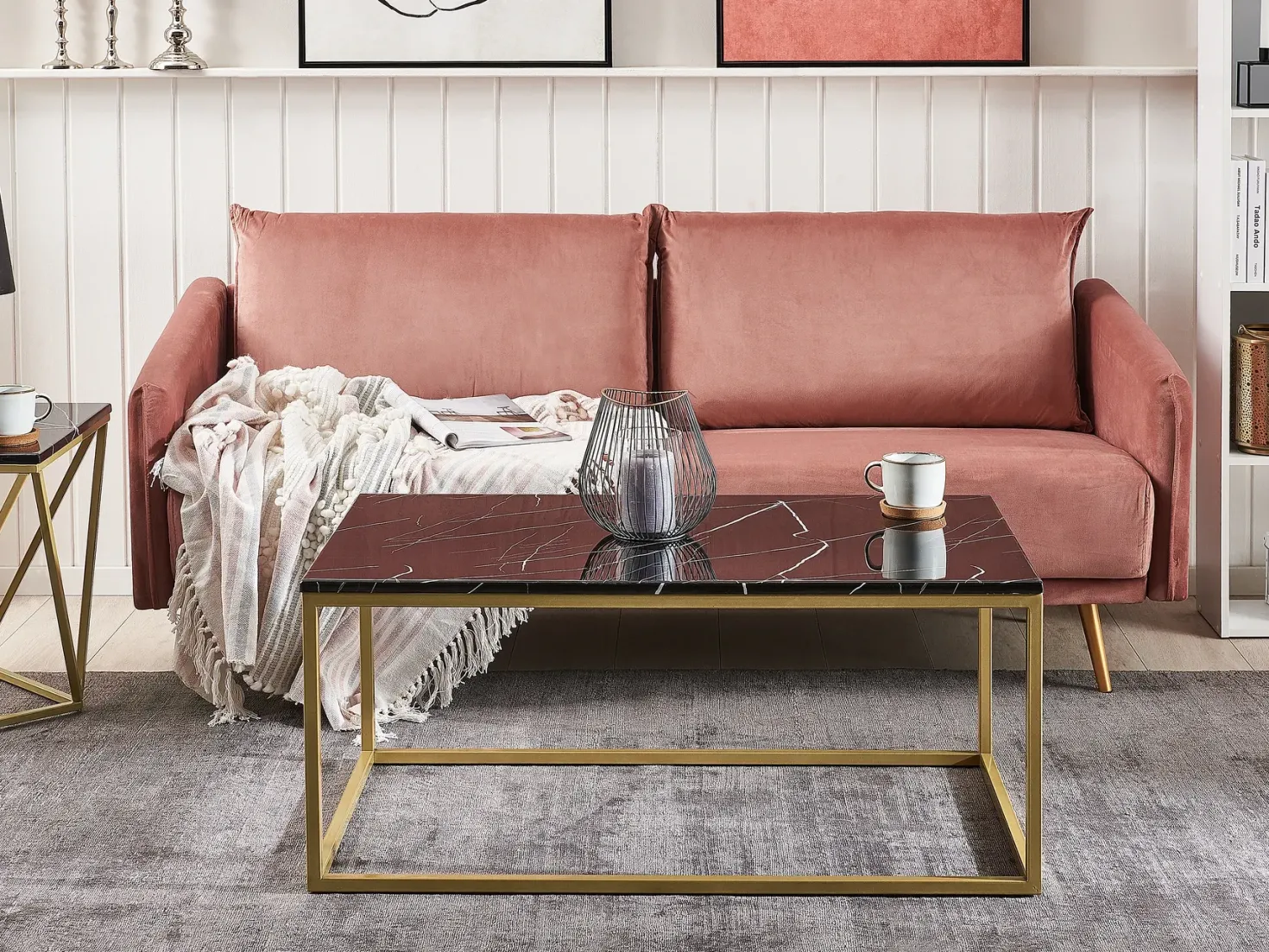 Sofabord DELANO Sort/guld