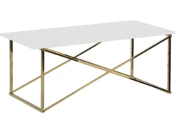 Sofabord EMPORIA Hærdet glas Hvid/guld