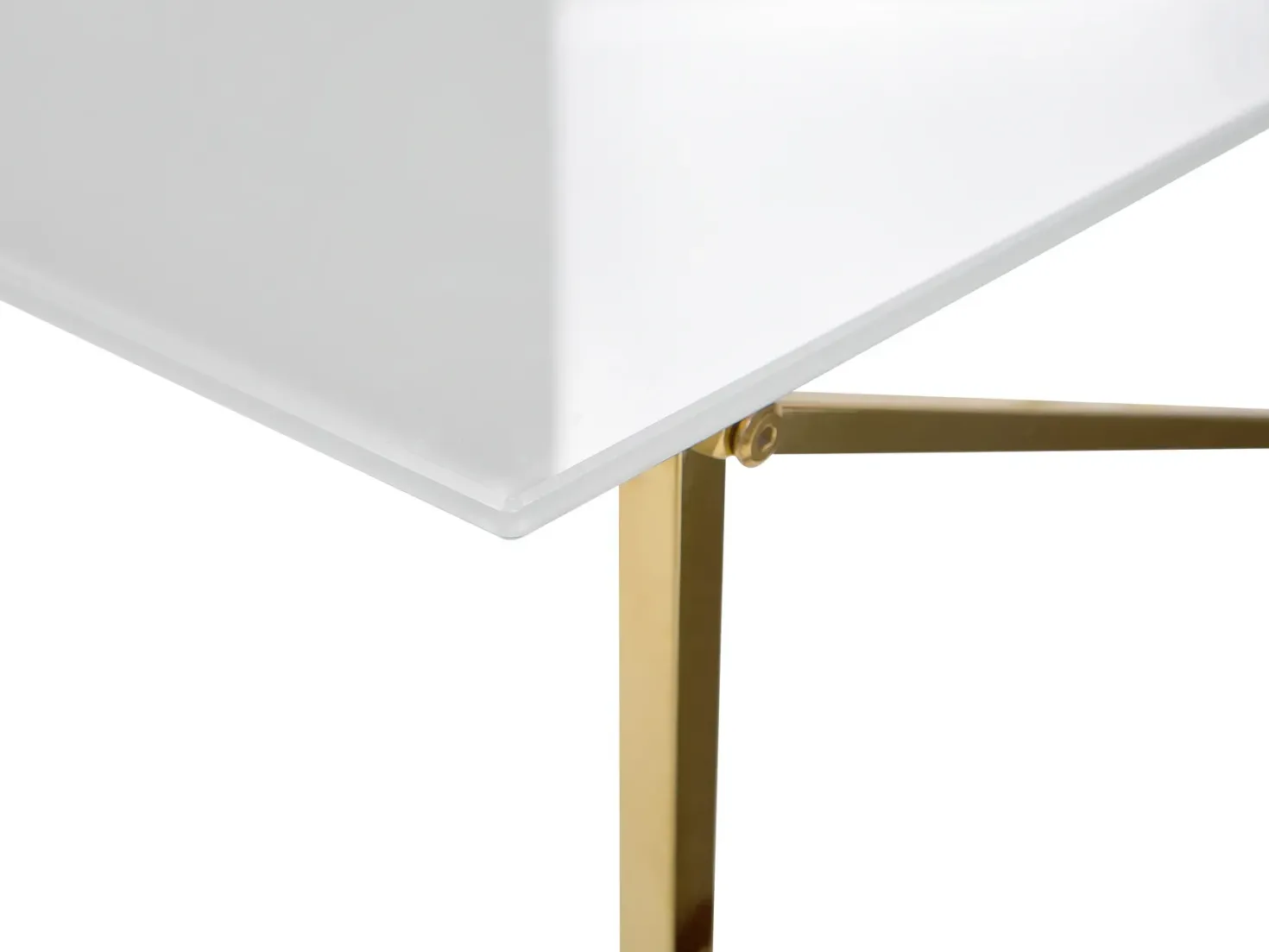 Sofabord EMPORIA Hærdet glas Hvid/guld