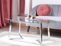 Sofabord FRESNO Glas Sølv