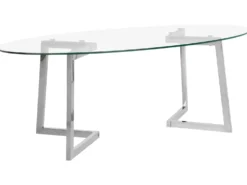 Sofabord FRESNO Glas Sølv
