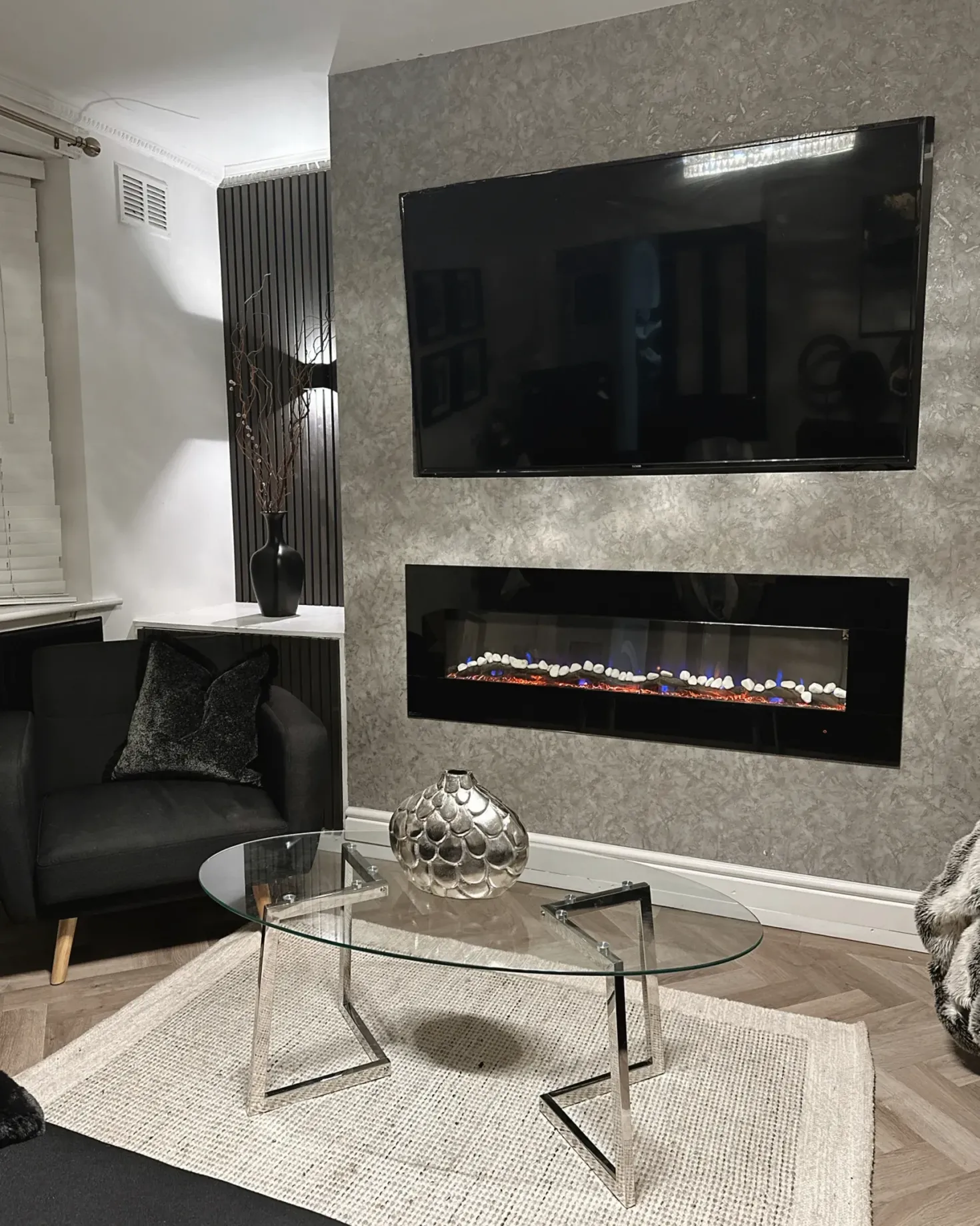 Sofabord FRESNO Glas Sølv
