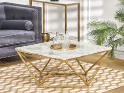 Sofabord MALIBU Marmor/guld