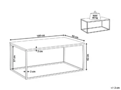 Sofabord MEDORA Glas Sort