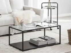 Sofabord MEDORA Glas Sort