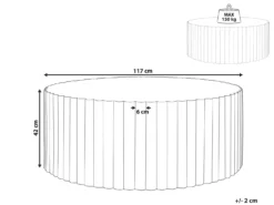 Sofabord POZZA 117 cm 117 cm Hvid