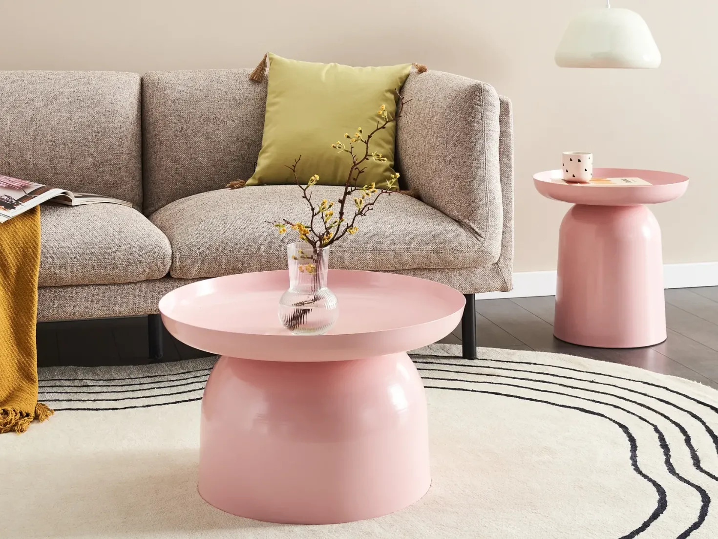 Sofabord TORRENS Metal Pastellrosa