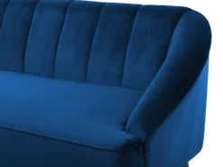 Sofa 3 personers ALSVAG Velour Navy Blå