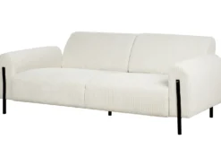Sofa 3 personers ASKIM Fløjl Cremehvid