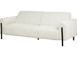 Sofa 3 personers ASKIM Fløjl Cremehvid