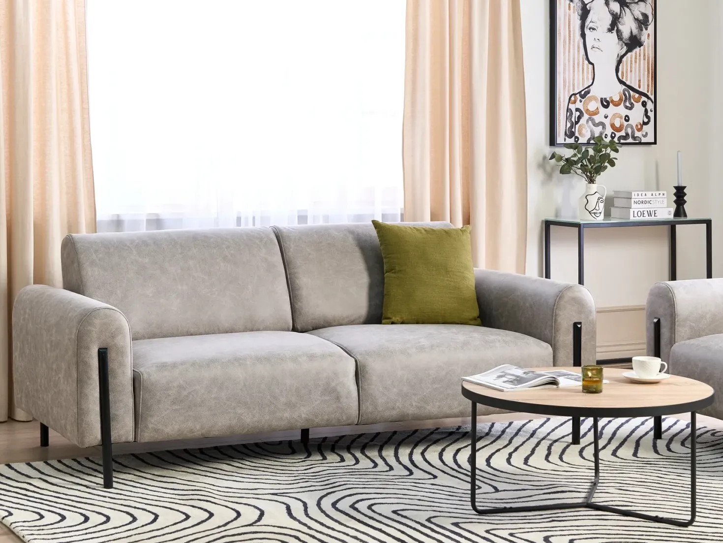 Sofa 3 personers ASKIM Lysegrå