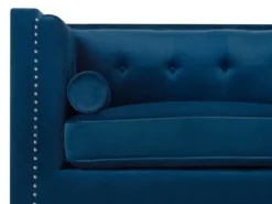 Sofa 3 personers AVALDSENES Velour Navy Blå