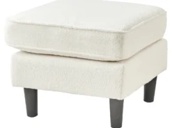 Sofa 3 personers AVESTA Boucle Hvid med fodskammel