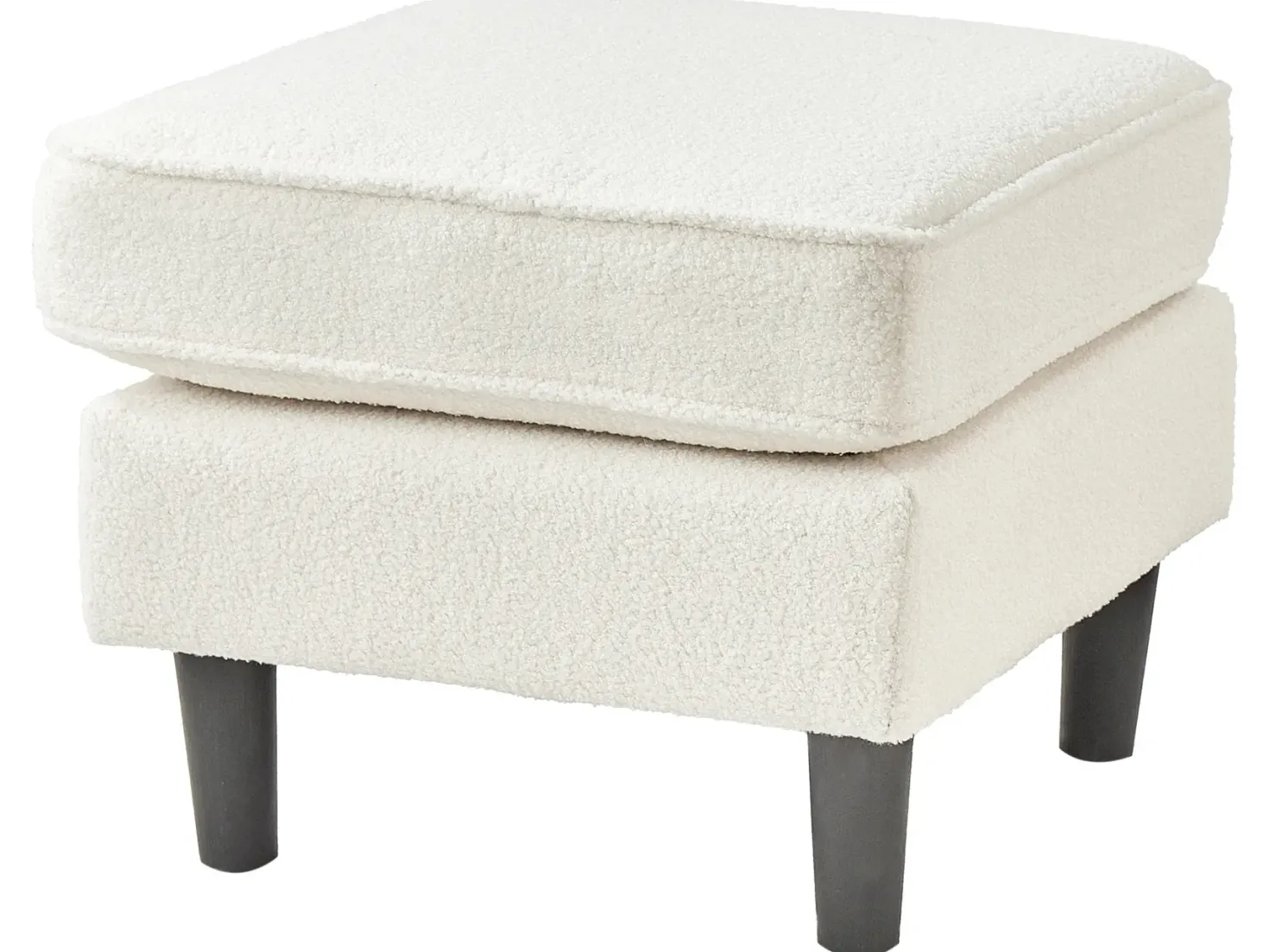 Sofa 3 personers AVESTA Boucle Hvid med fodskammel