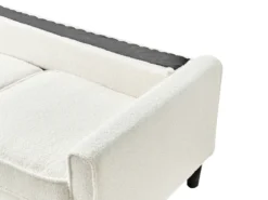 Sofa 3 personers AVESTA Boucle Hvid med fodskammel