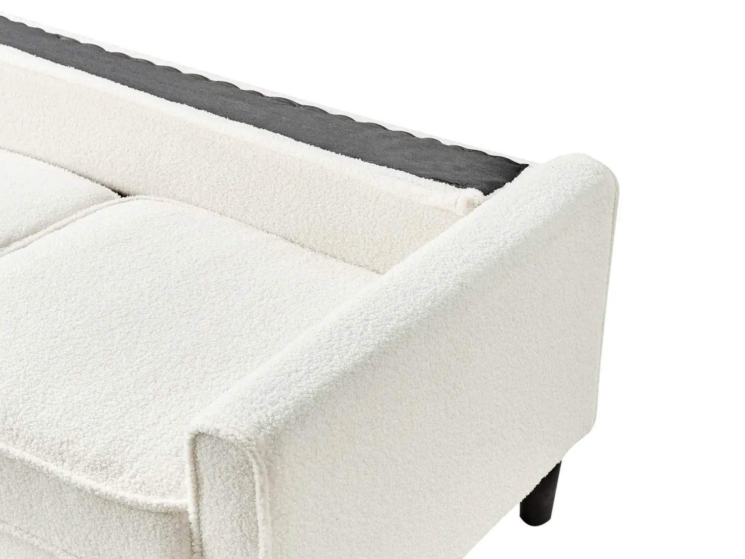 Sofa 3 personers AVESTA Boucle Hvid med fodskammel