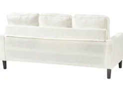 Sofa 3 personers AVESTA Boucle Hvid med fodskammel