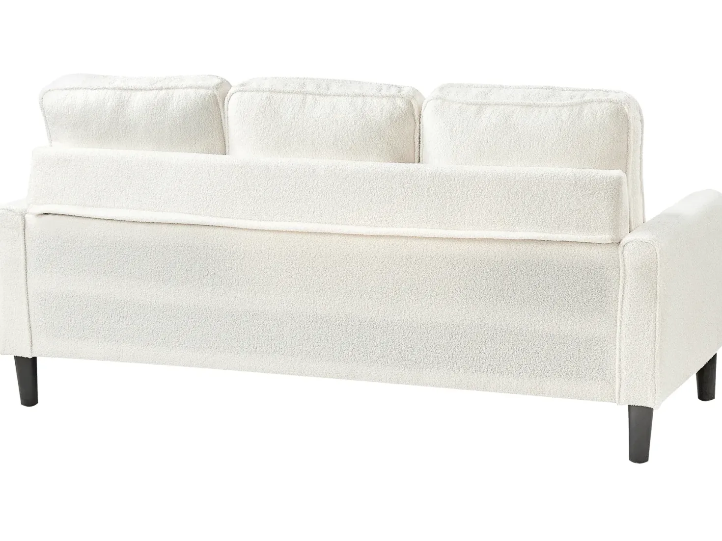 Sofa 3 personers AVESTA Boucle Hvid med fodskammel
