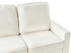 Sofa 3 personers AVESTA Boucle Hvid med fodskammel