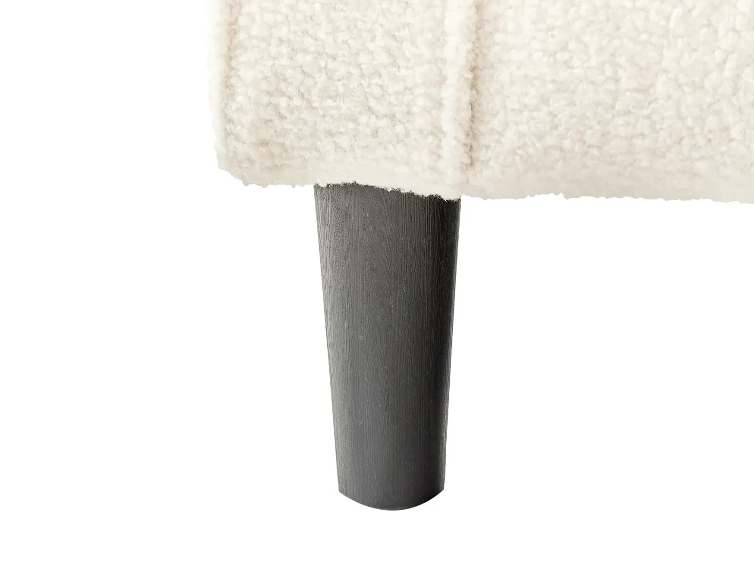 Sofa 3 personers AVESTA Boucle Hvid med fodskammel