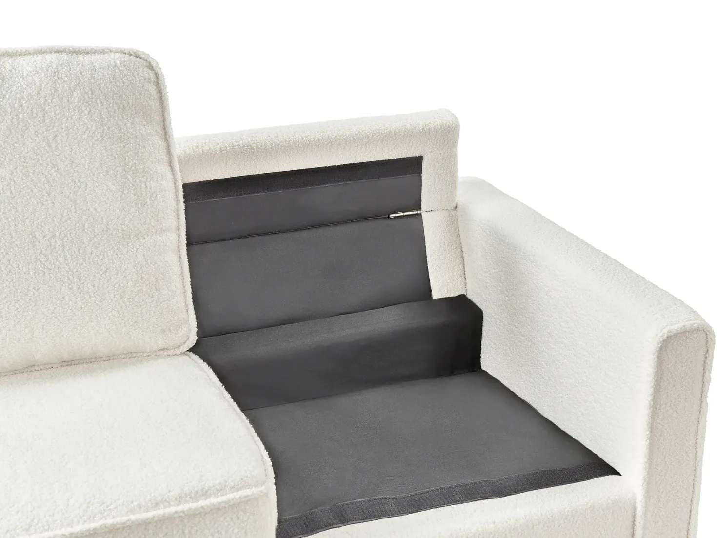 Sofa 3 personers AVESTA Boucle Hvid med fodskammel