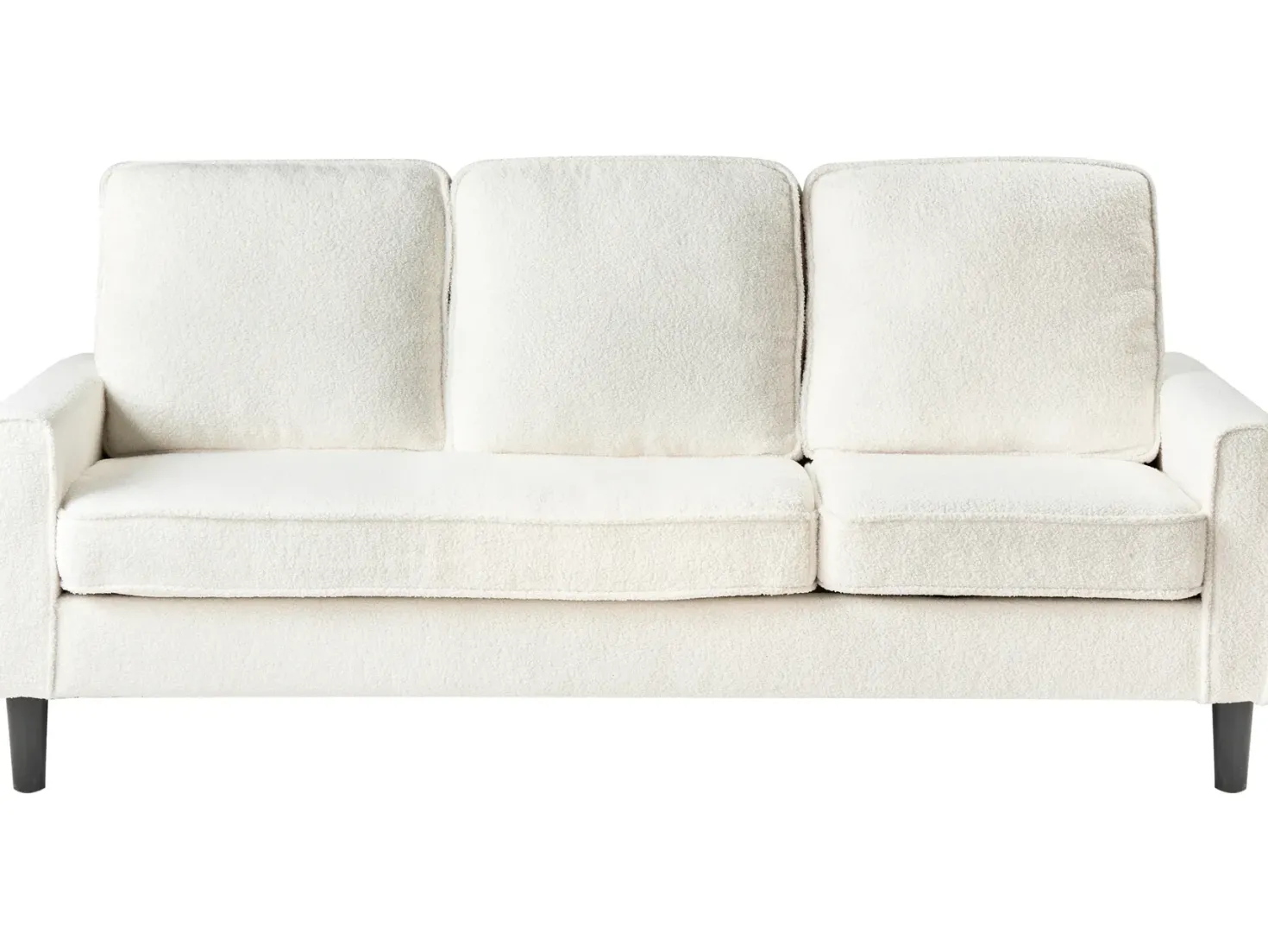 Sofa 3 personers AVESTA Boucle Hvid med fodskammel
