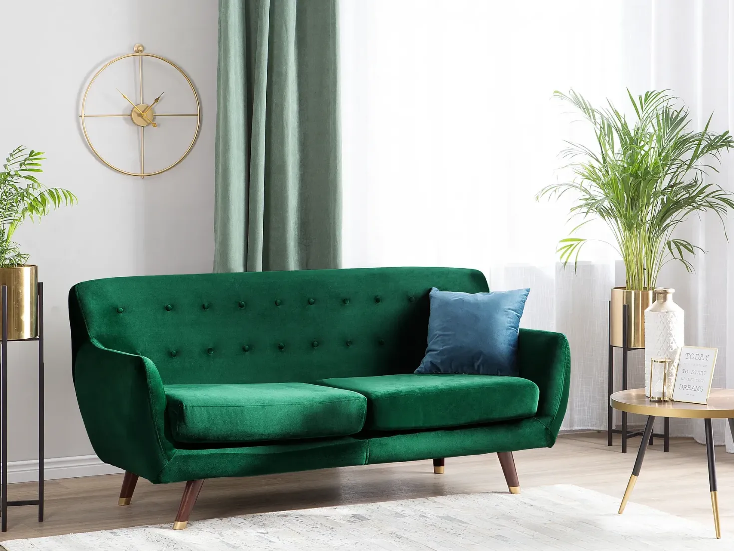 Sofa 3 personers BODO Velour Smaragdgrøn