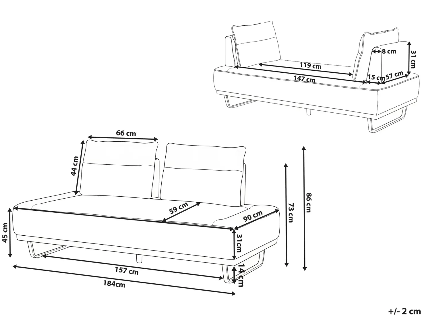 Sofa 3 personers FAXEN Sort