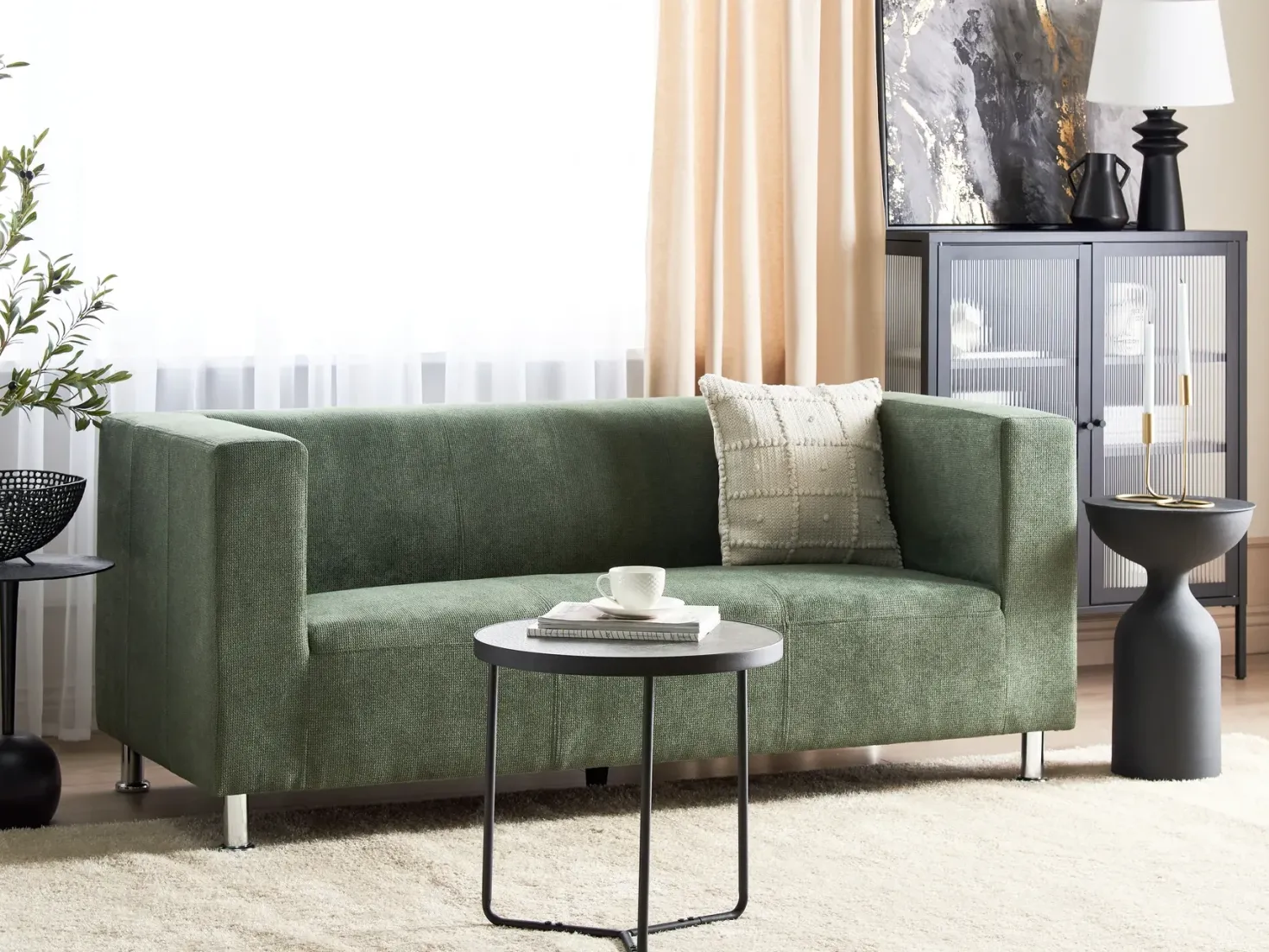 Sofa 3 personers FLORO Chenille Lysegrøn