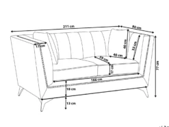 Sofa 3 personers GAULA Velour Blågrøn
