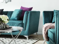 Sofa 3 personers GAULA Velour Blågrøn