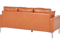 Sofa 3 personers GAVLE Kunstlæder Guldbrun