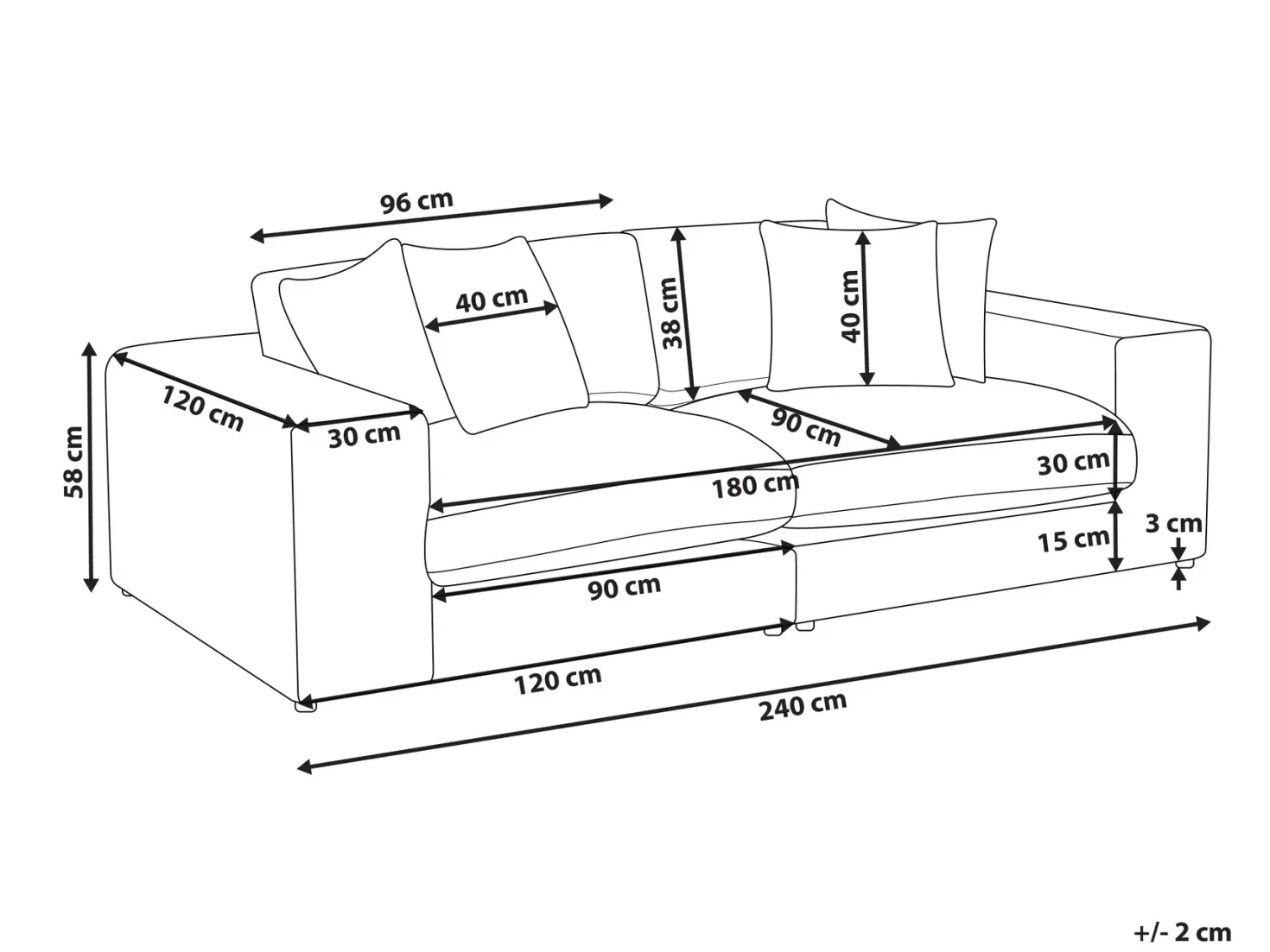 Sofa 3 personers GLORVIKA II Mørkegrøn