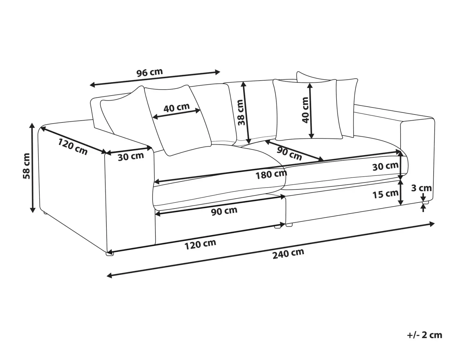 Sofa 3 personers GLORVIKA Orange