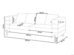Sofa 3 personers GRANNA Kunstlæder Brun