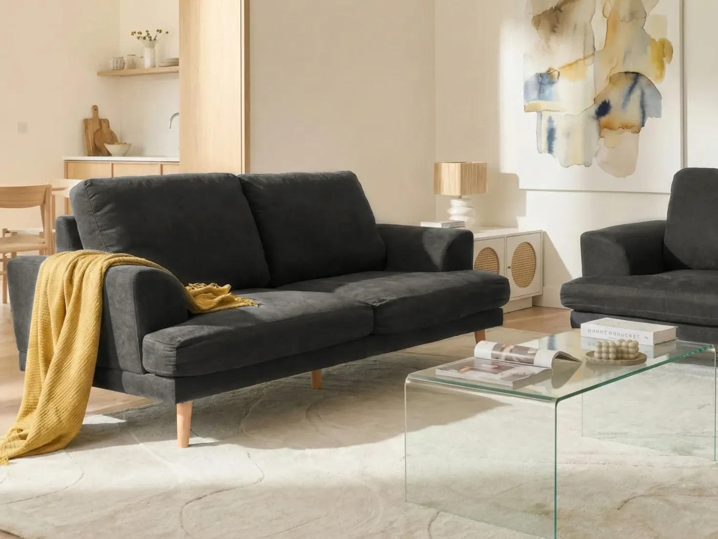 Sofa 3 personers KILDAL Sort