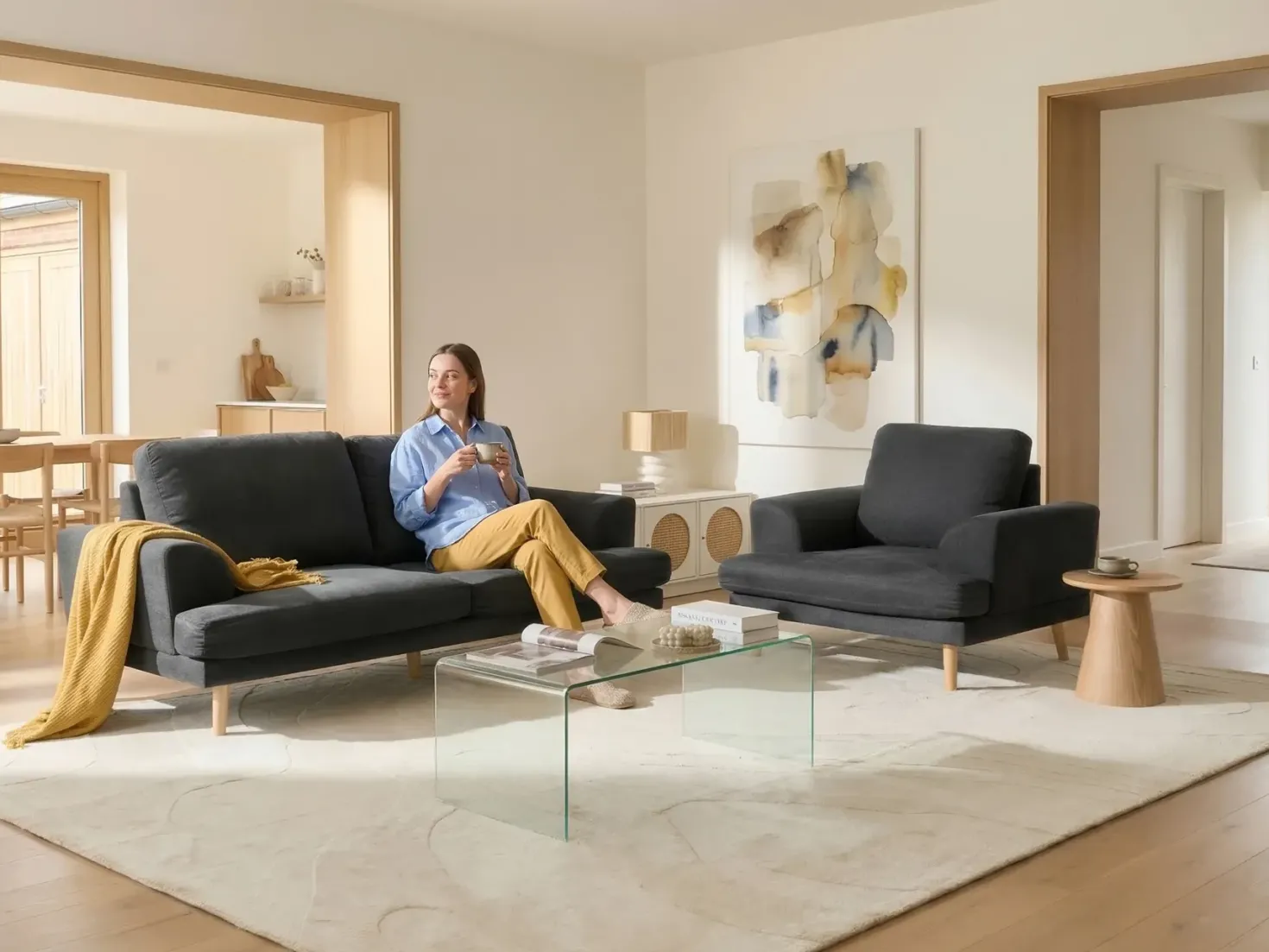 Sofa 3 personers KILDAL Sort