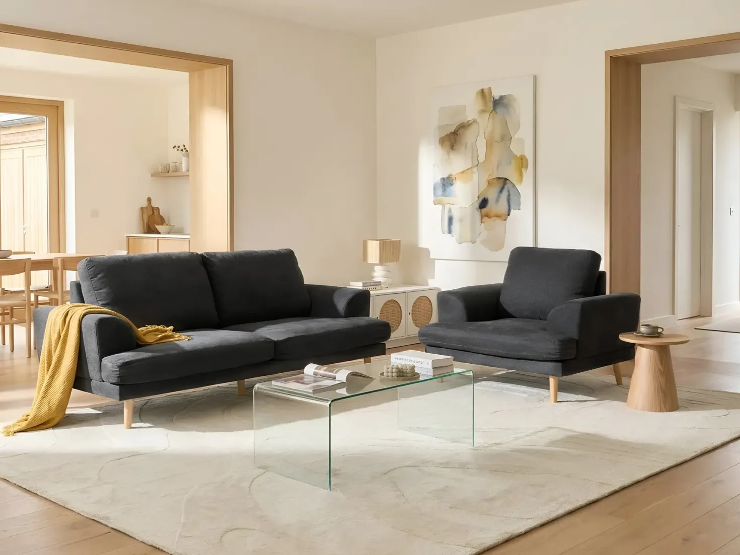 Sofa 3 personers KILDAL Sort