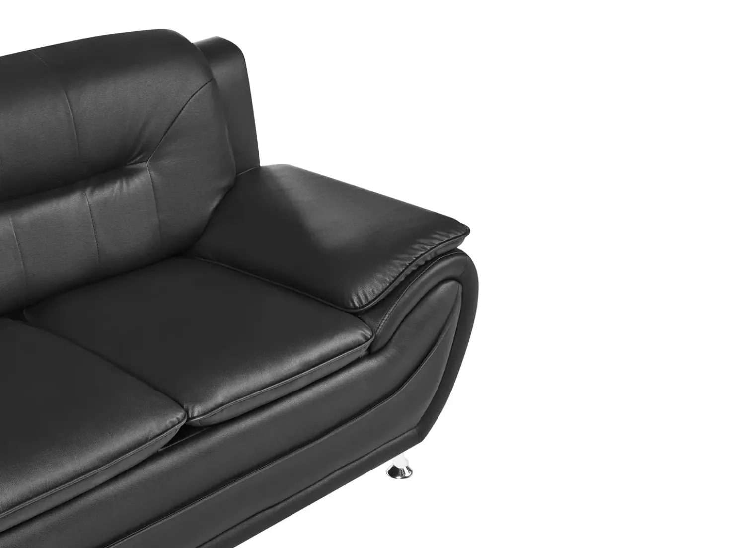 Sofa 3 personers LEIRA Kunstlæder Sort