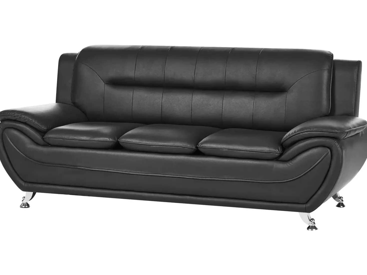 Sofa 3 personers LEIRA Kunstlæder Sort
