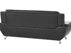 Sofa 3 personers LEIRA Kunstlæder Sort