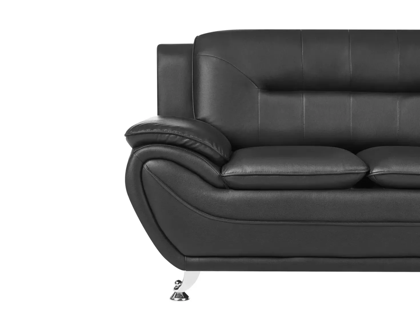 Sofa 3 personers LEIRA Kunstlæder Sort