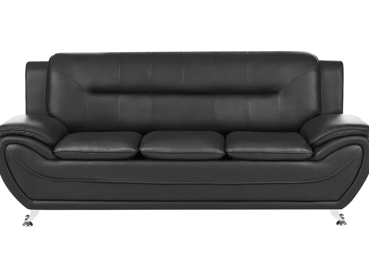 Sofa 3 personers LEIRA Kunstlæder Sort