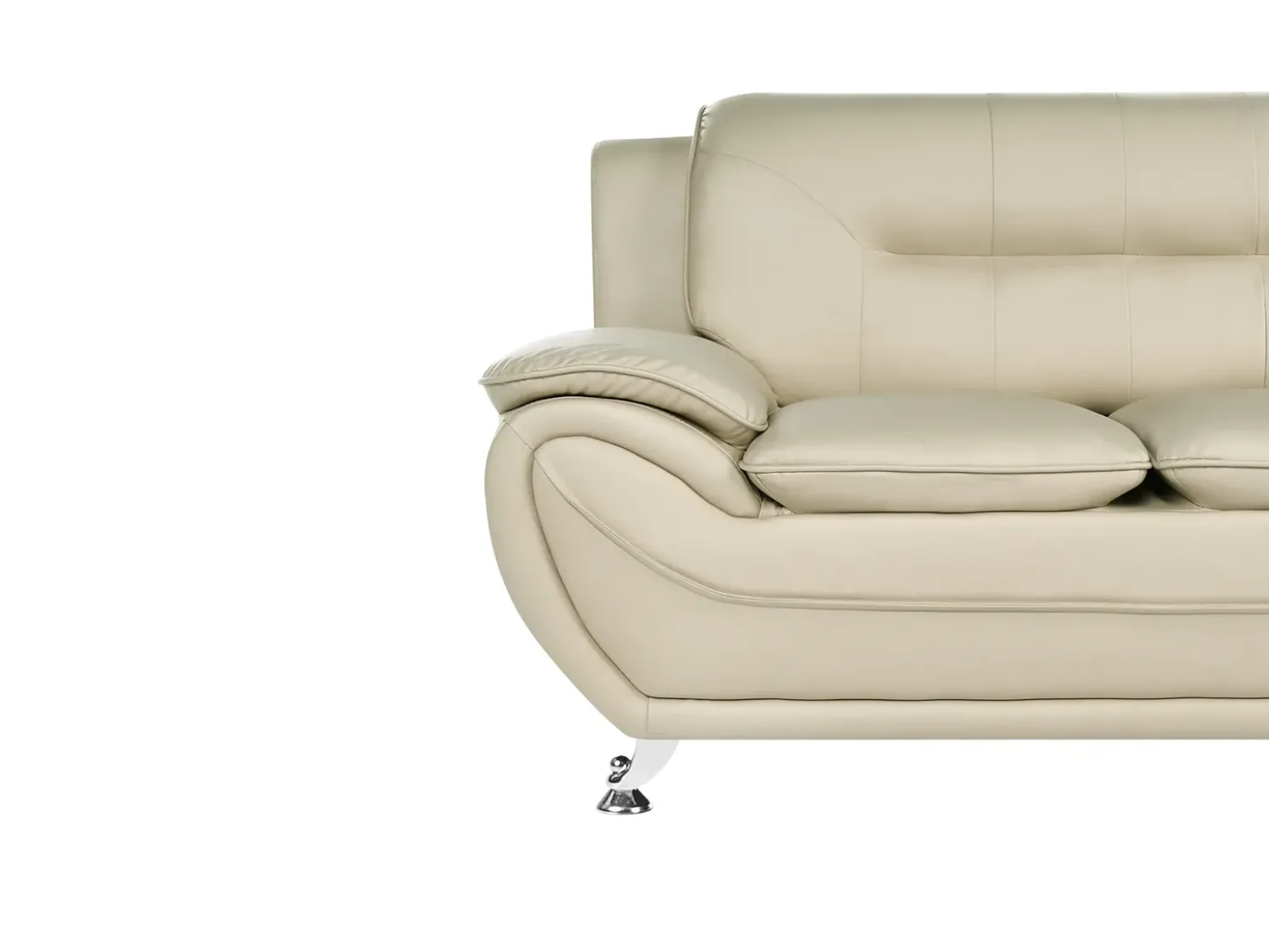 Sofa 3 personers LEIRA Kunstlæder Beige