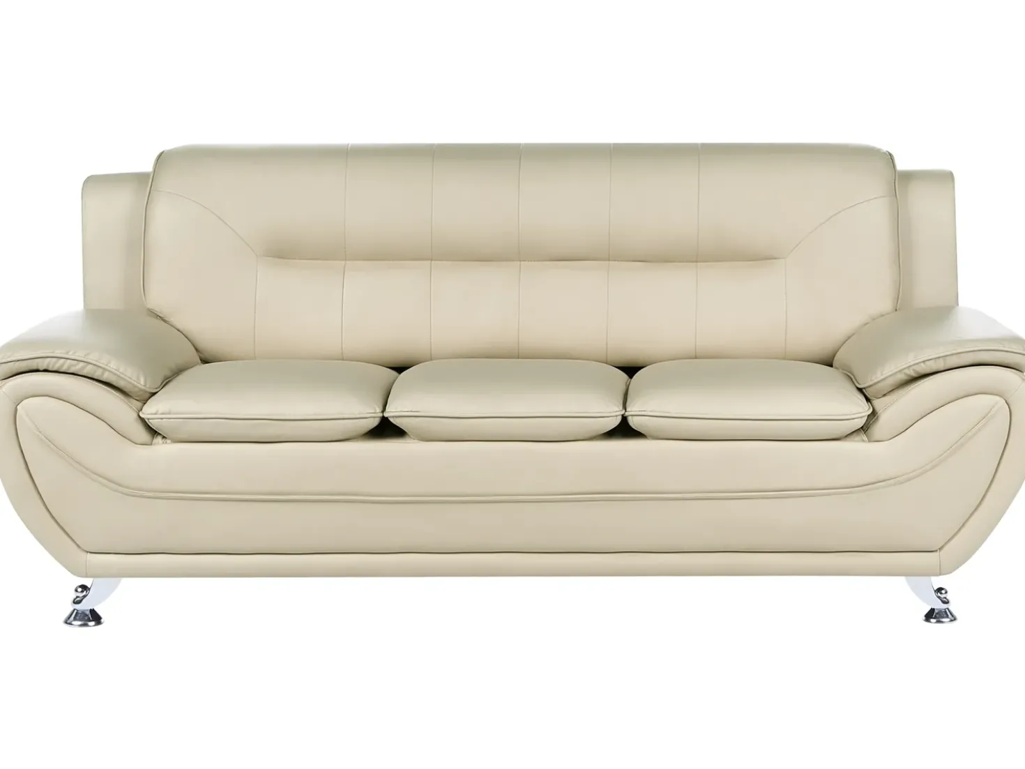Sofa 3 personers LEIRA Kunstlæder Beige