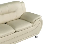 Sofa 3 personers LEIRA Kunstlæder Beige