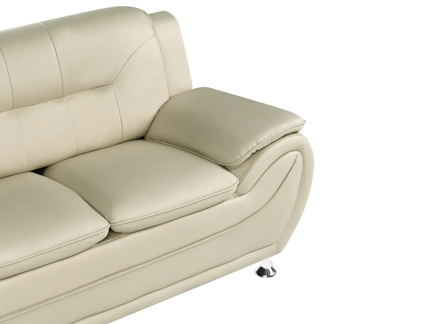 Sofa 3 personers LEIRA Kunstlæder Beige