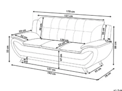 Sofa 3 personers LEIRA Kunstlæder Beige